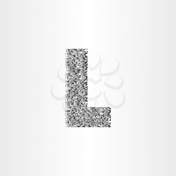 letter l black flying squares vector icon design