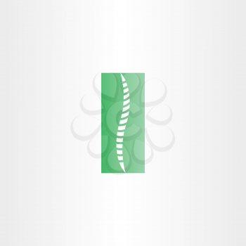 green healthy spine icon vector logo