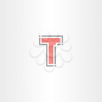 letter t tech icon logo vector sign design card