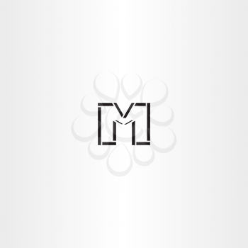 m letter icon black symbol logotype vector