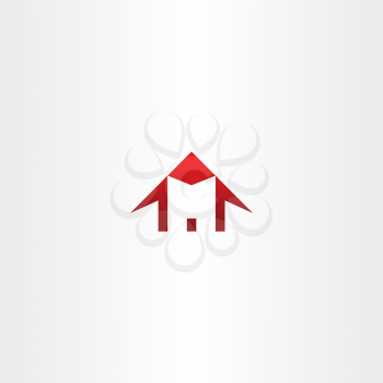 red house letter m home vector icon 