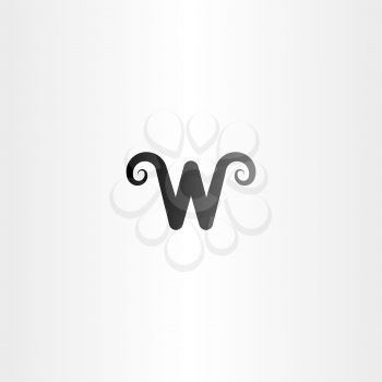 black logo icon letter w symbol vector element design