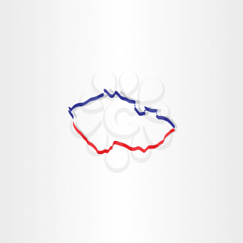 czech republic map vector icon sign