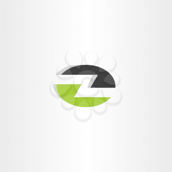 letter z elipse icon vector green black 