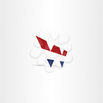 logo blue red letter w symbol icon