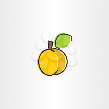 apricot vector icon design element symbol