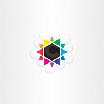 colors mixing colorful star vector icon