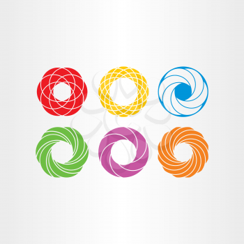 abstract circle logo business icons set 