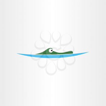 crocodile in water icon vector logo design