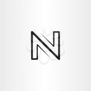 black letter logo n vector sign icon 