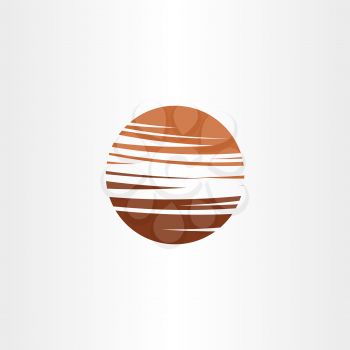 brown planet globe logo circle icon vector 
