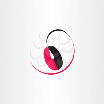 computer mouse logo red black symbol vector