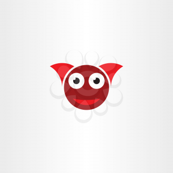 funny devil face with horns logo vector 
