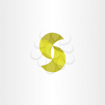 letter s icon logotype yellow sign vector
