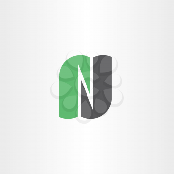 light green gray n logo letter vector icon 