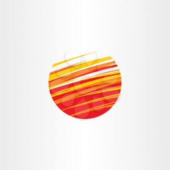 red fire planet globe logo vector icon 