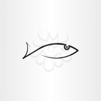 vector black fish icon symbol design element