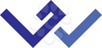 blue geometric letter w sign logo 