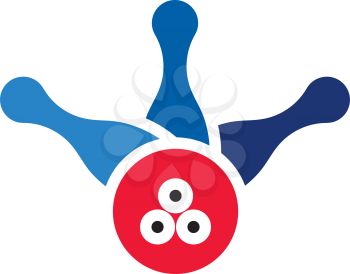 bowling logo design element symbol design