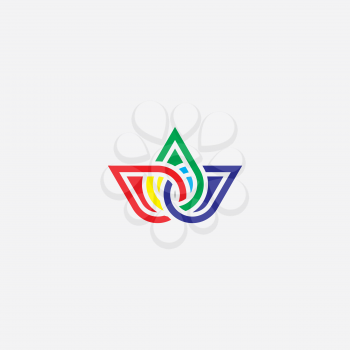 colurful leaf logo icon symbol vector 