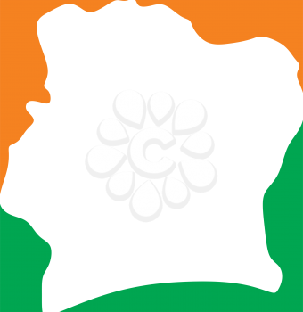 cote d'ivoire map logo icon vector 