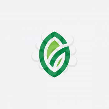 eco green leaf logo symbol vector bio organic