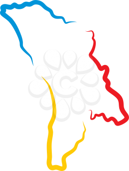 moldova map logo icon vector design