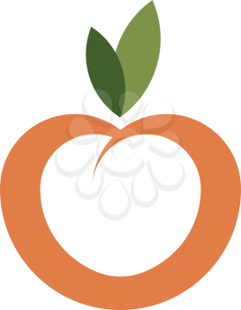 peach fruit icon logo symbol design element