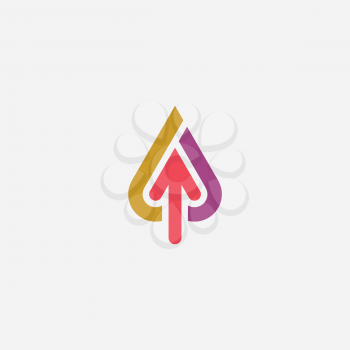 up arrow upload icon vector logo design