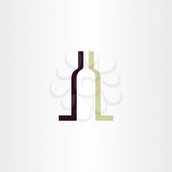 wine bottle symbol logo element vector design