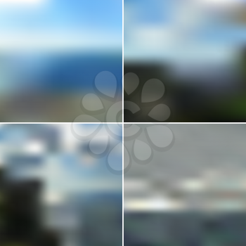 Vector web and mobile interface templates. Editable blurred backgrounds set.