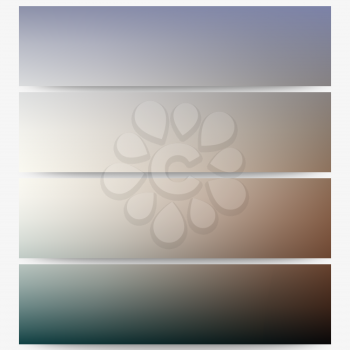 Abstract unfocused natural headers set, blurred design vector.