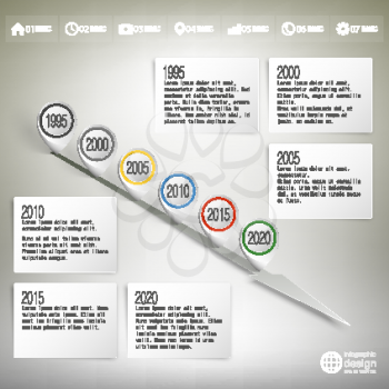 Timeline with pointer marks. Infographic for business design and website template.