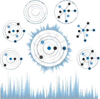 Abstract network with circles, vector eps10 illustration.