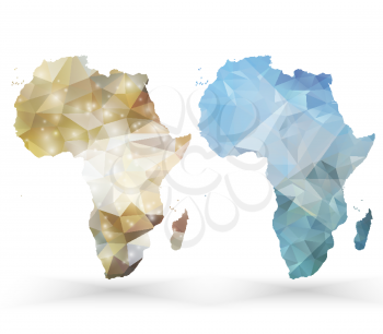 Africa map template, triangle design vector illustration.