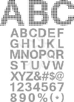 Pixel Font - Alphabets and numerals characters in retro square pixel font.