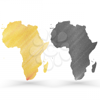 Africa map, wooden design texture, vector illustration.
