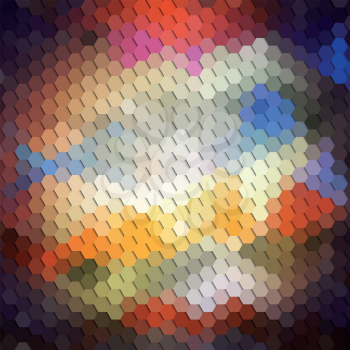 Colorful geometric background, abstract hexagonal pattern vector.