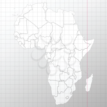 Africa map in a cage on a white background vector
