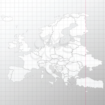 Europe map in a cage on white background vector.
