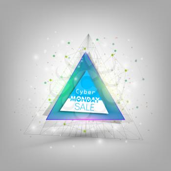 Cyber monday banner, colorful style element for your design, vector illustration.