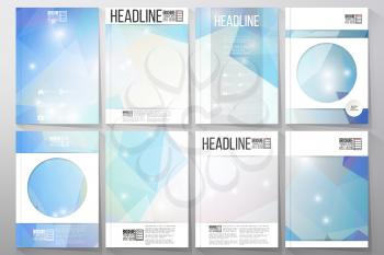 Set of business templates for brochure, flyer or booklet. Abstract multicolored background. Scientific digital design, science vector illustration.