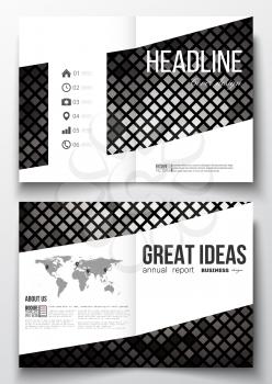 Set of business templates for brochure, magazine, flyer, booklet or annual report. Abstract polygonal background, modern stylish sguare design silver vector texture.