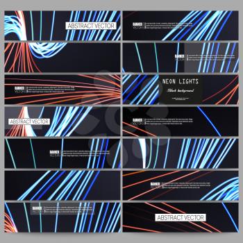 Set of modern vector banners. Abstract lines background, motion design vector illustration.