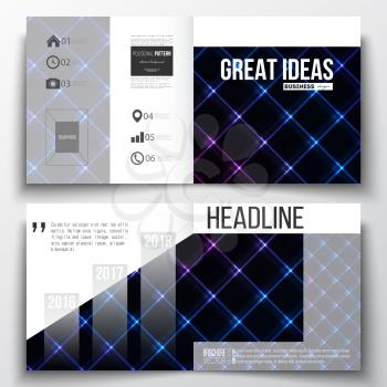 Vector set of square design brochure template. Abstract polygonal background, modern stylish square vector texture.