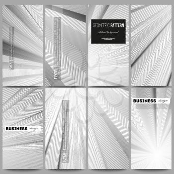 Set of modern vector flyers. Abstract lines background, simple abstract monochrome texture.