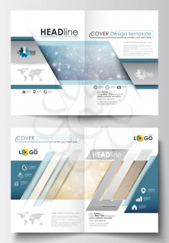 Business templates for brochure, magazine, flyer, booklet or annual report. Cover design template, easy editable blank, abstract flat layout in A4 size. Golden Christmas decoration, vector background 
