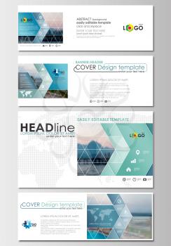 Social media and email headers set, modern banners. Business templates. Cover design template, easy editable, abstract flat layout in popular sizes, vector illustration.