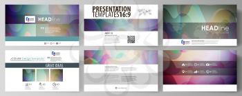 Business templates in HD format for presentation slides. Easy editable abstract layouts in flat design, vector illustration. Bright color pattern, colorful design with overlapping shapes forming abstr