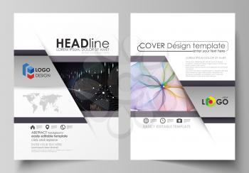 Business templates for brochure, magazine, flyer, booklet or annual report. Cover design template, easy editable vector, abstract flat layout in A4 size. Colorful abstract infographic background in mi
